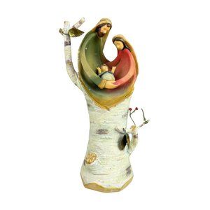 Dicksons Holy Family Resin Faux Wood Musical Figural